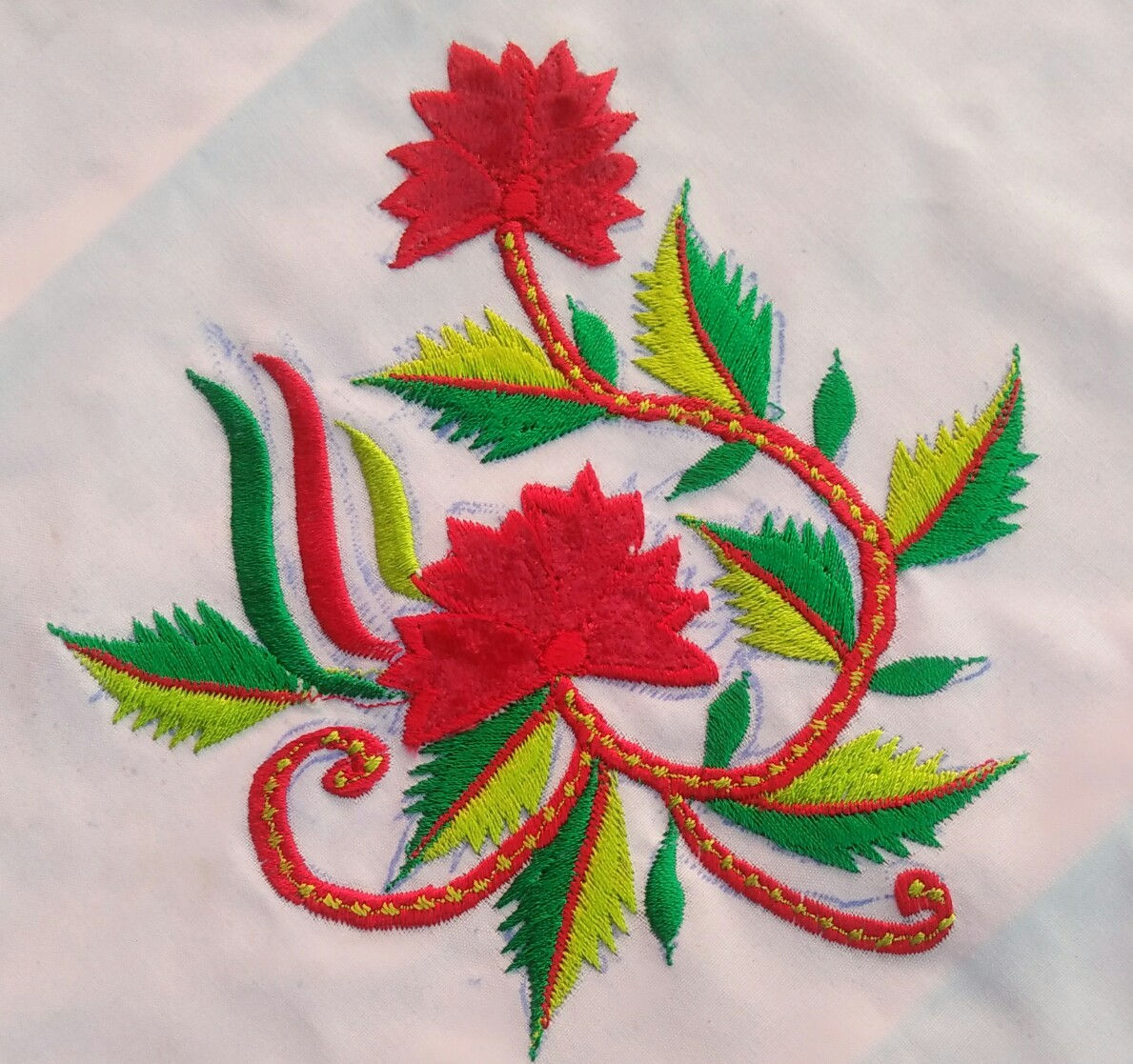 Applic Thread Embroidery Flower