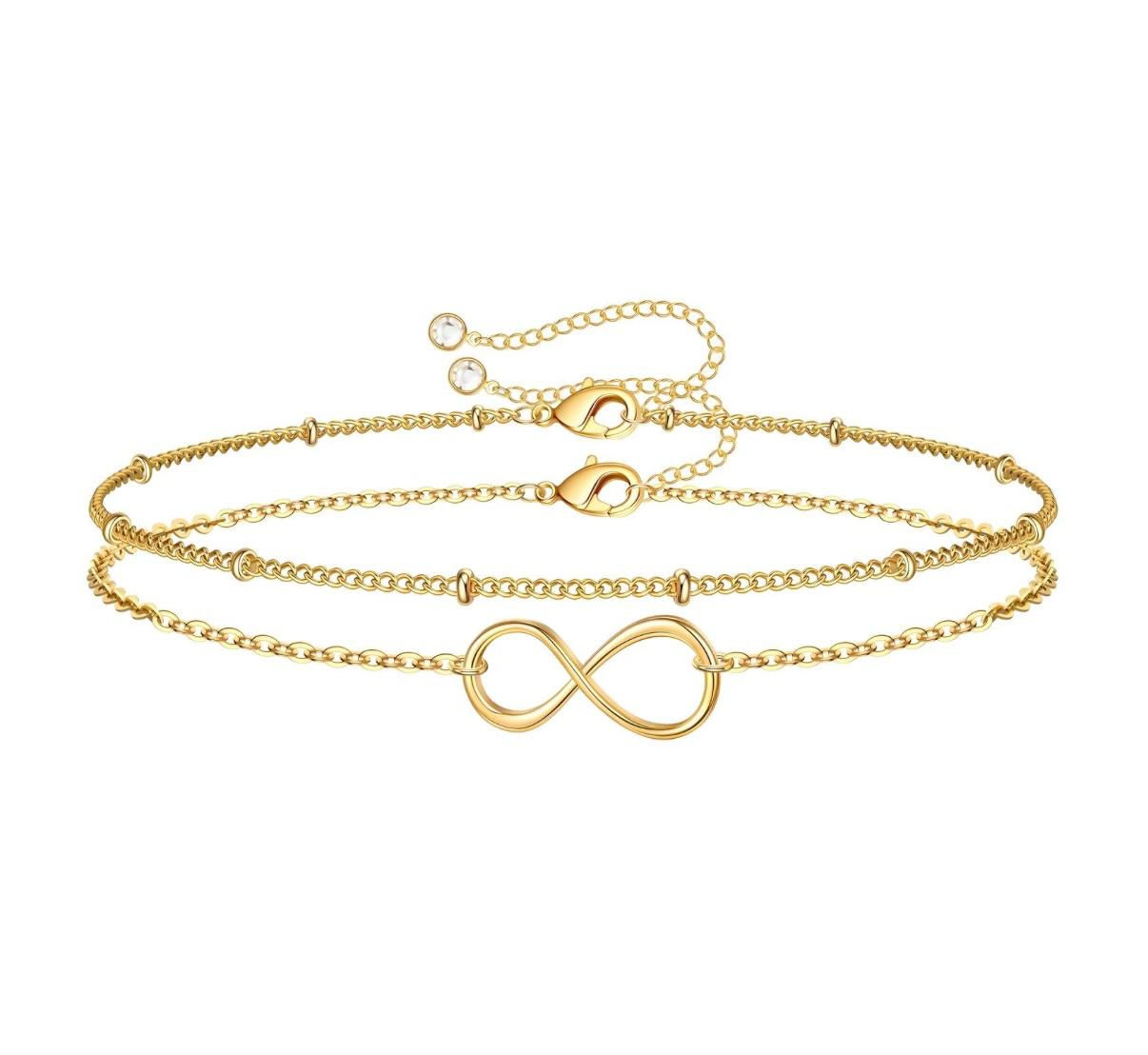 18K gold plated Stainless steel Infinity design bracelet, Intensity