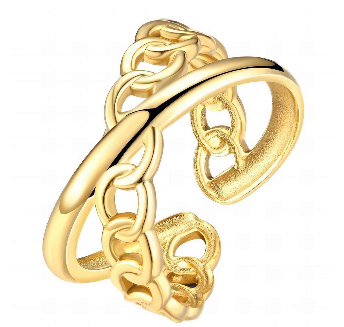 18K gold plated Stainless steel finger ring, Intensity