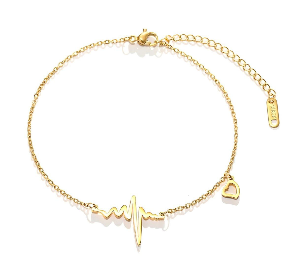 18K gold plated Stainless steel "Hearts" bracelet, Intensity