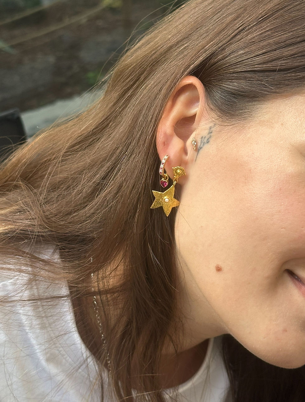 Küçük resim: El Yapımı Yıldız Küpe | 925 Gümüş