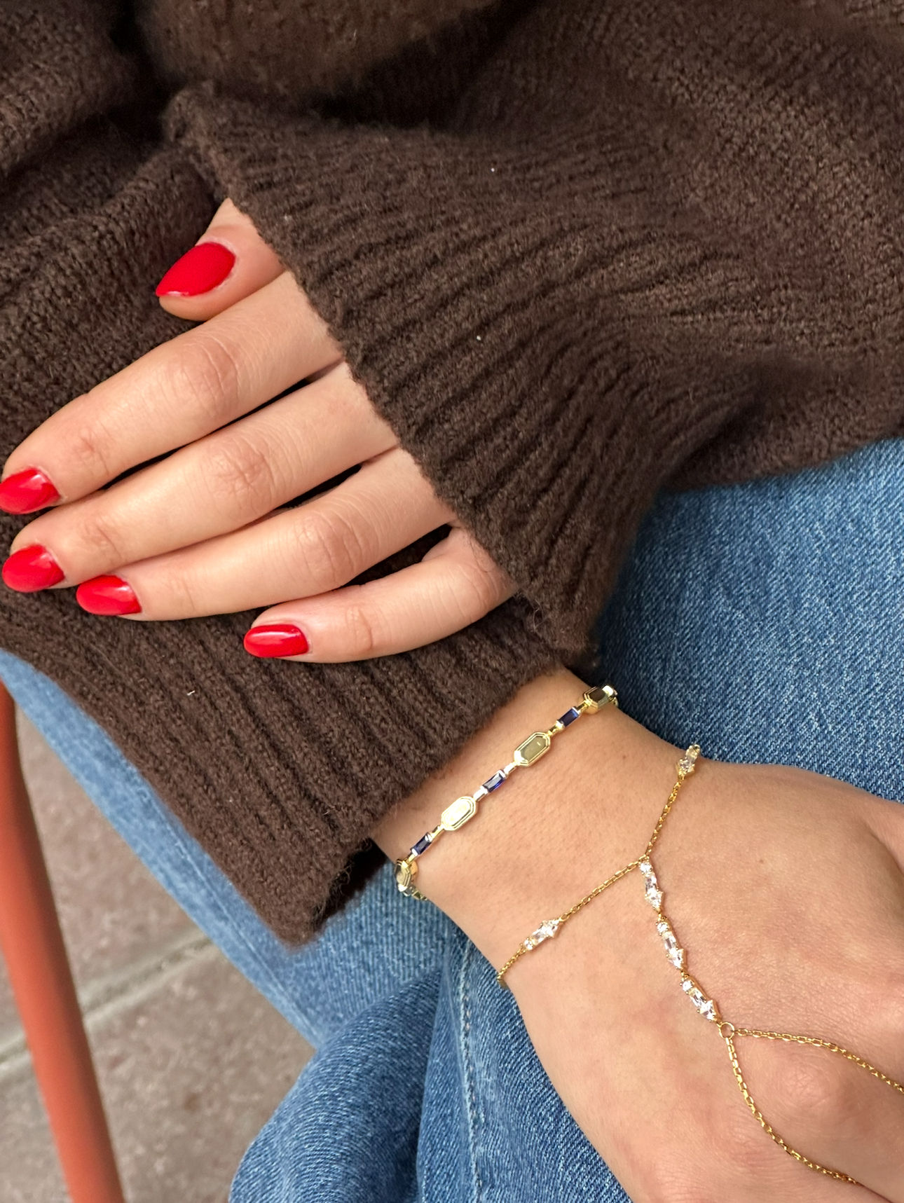 Mavi Taşlı Baget Bileklik | 925 Gümüş