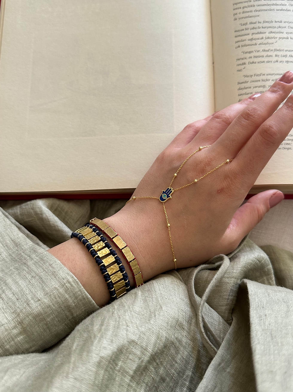 Lacivert Fatma Ana Eli Şahmeran | 925 Gümüş