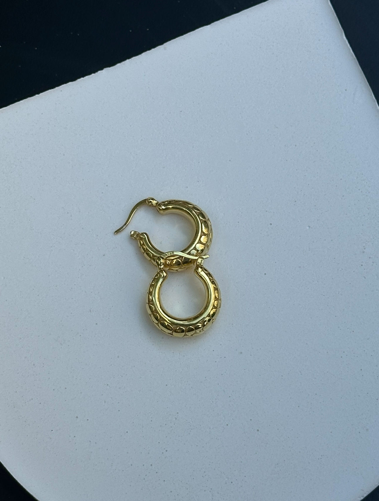 Desenli Halka Küpe | 925 Gümüş