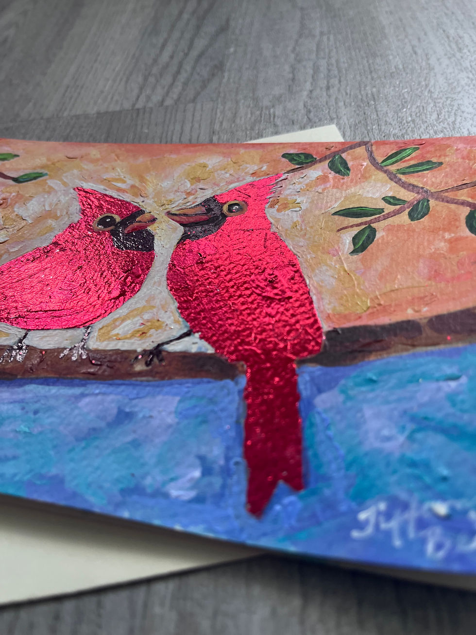 Thumbnail: Cardinal Love Hand painted with red foil