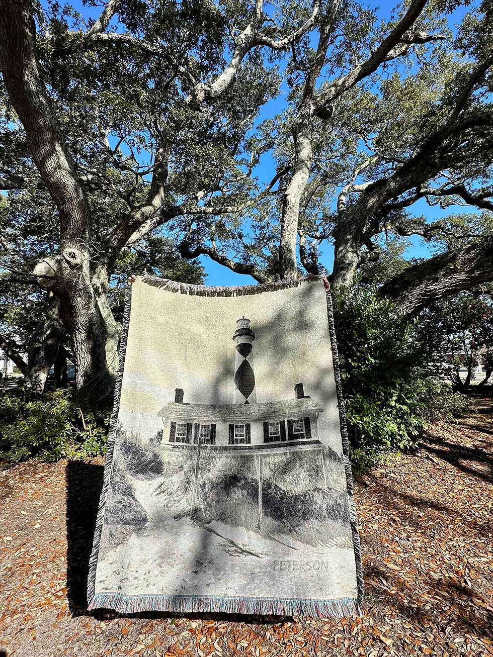 Thumbnail: Cape Lookout Lighthouse NC Woven Cotton Throw 72"x54"