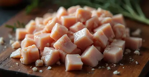 RAW CHICKEN DICED ON A WOODEN BOARD.jpg