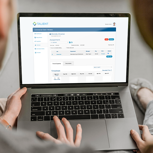 Talient workforce technology user configuring workflows and automation.