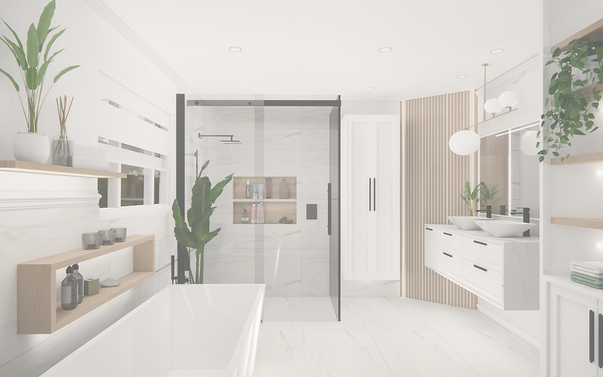 réalisation 3D de plan de design d'intérieur résidentiel