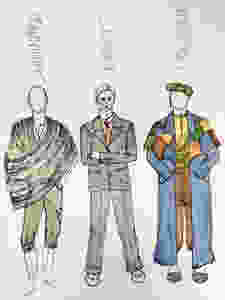 Costume sketches by Maddie Peterson for OR, 2018