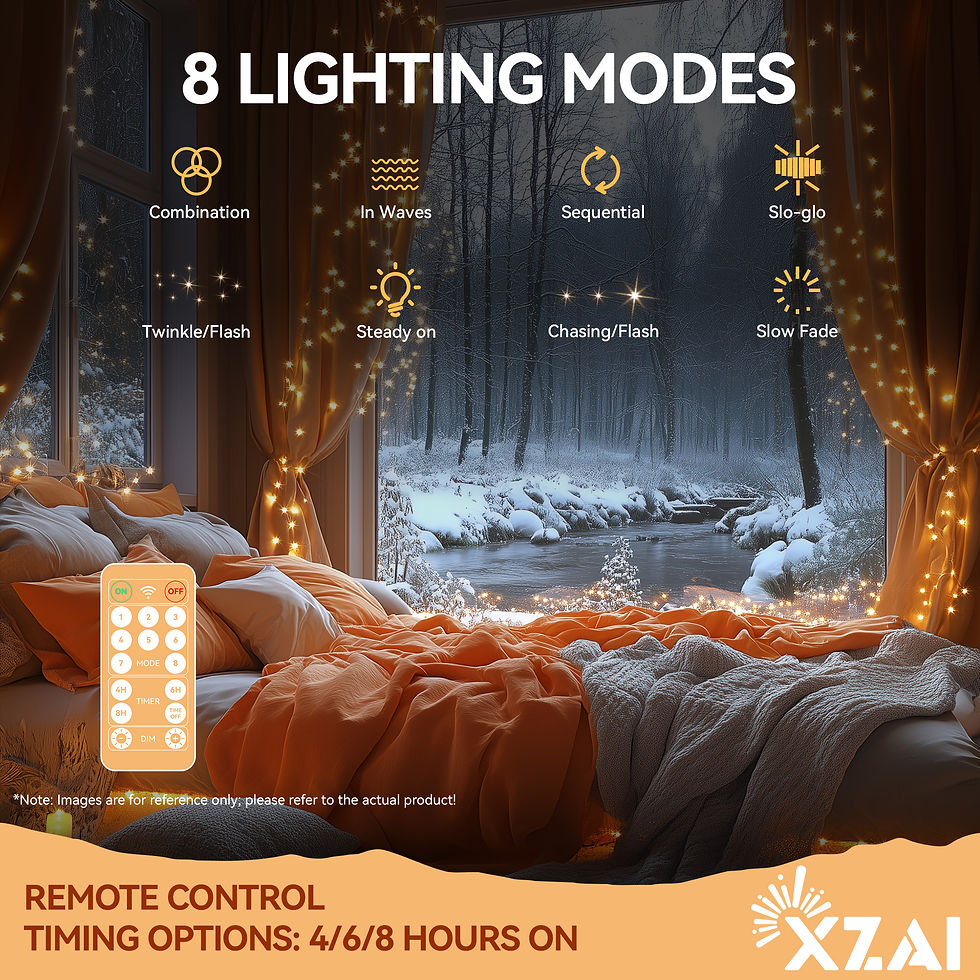 Thumbnail: XZAI 600LED 50FT,Solar Icicle String Lights,Warm White