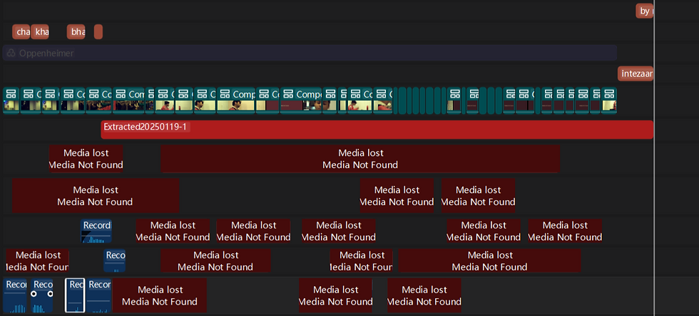 As you can tell my laptop was struggling because of a lack of storage but this is the original timeline.