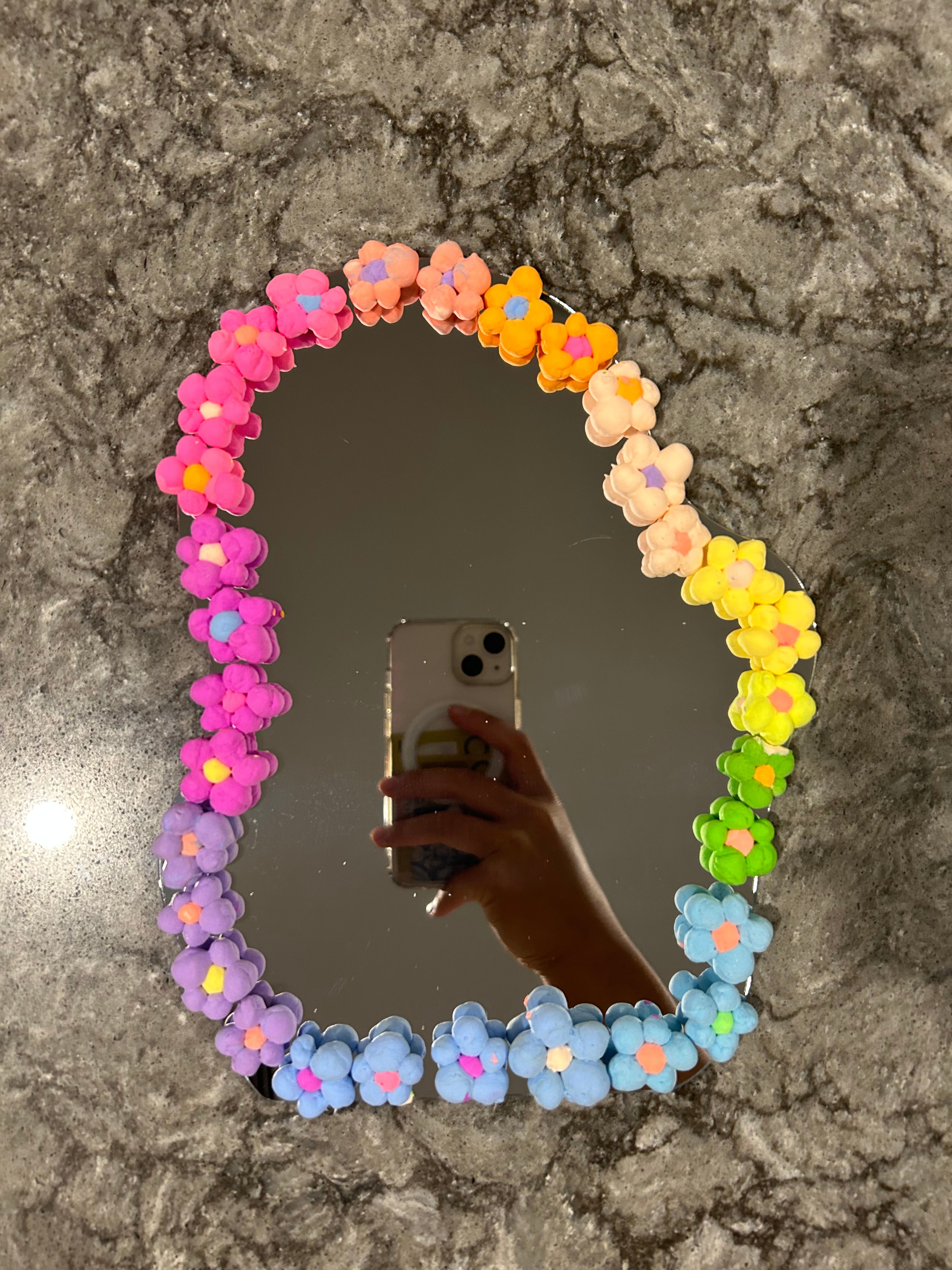 Flower Border Mirror - Squiggle shape