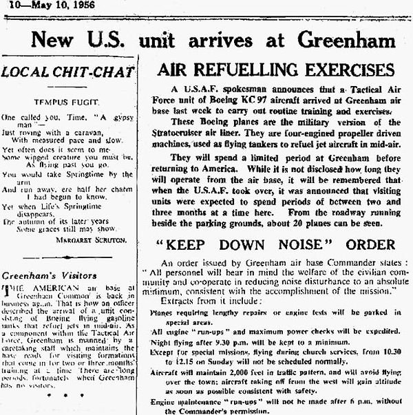 Boeing KC-97s arrive at Greenham Common in 1956
