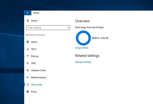 network data usage windows 10
