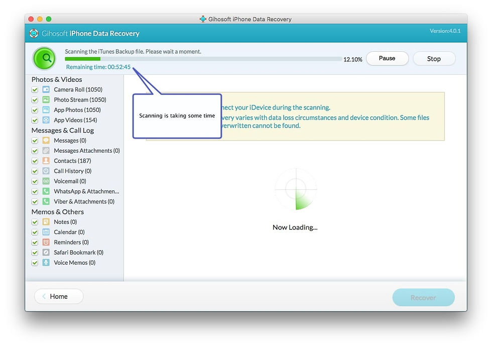 begin scanning for your data