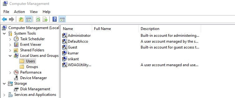 recover password from computer management