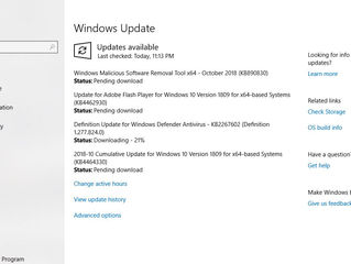 Windows 10 October 2018 update Receive First cumulative update KB4464330