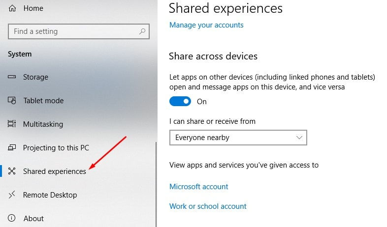 Share across devices