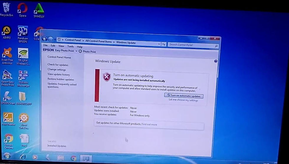 check for updates on windows 7