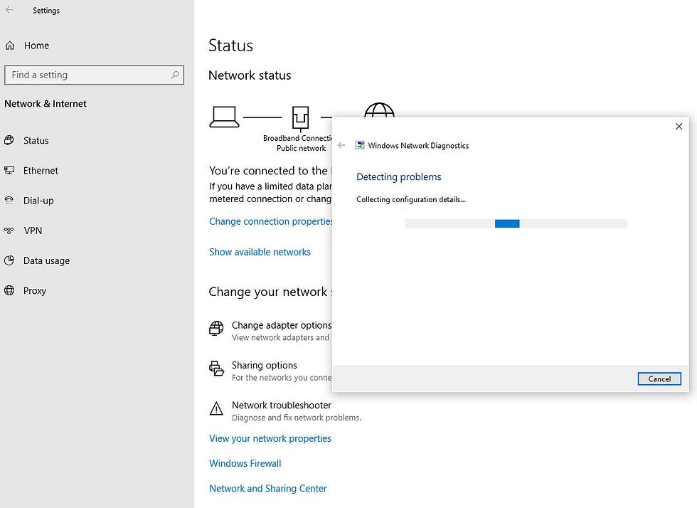Network troubleshooter Windows 10