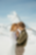 Romantic elopement photo with Matterhorn backdrop in Zermatt Switzerland