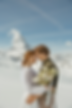 Romantic elopement photo with Matterhorn backdrop in Zermatt Switzerland
