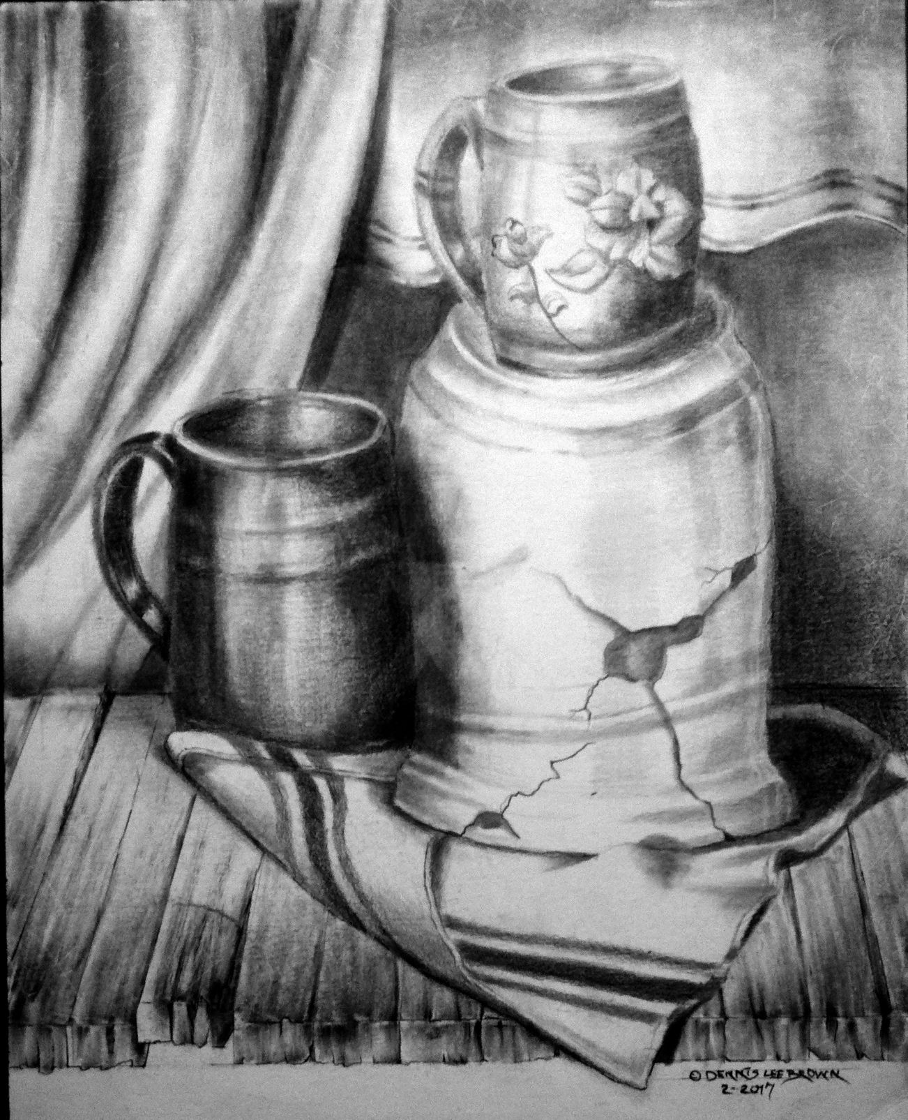 Black Mug & A Cracked Jar