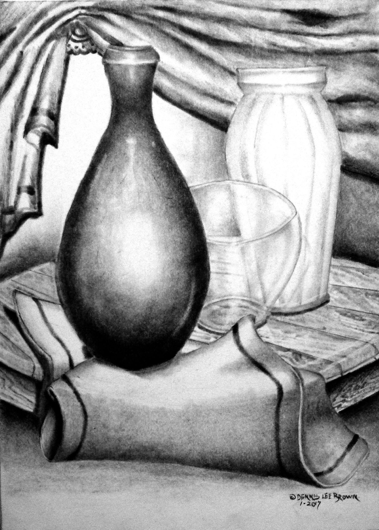 A BLACK & A WHITE VASE