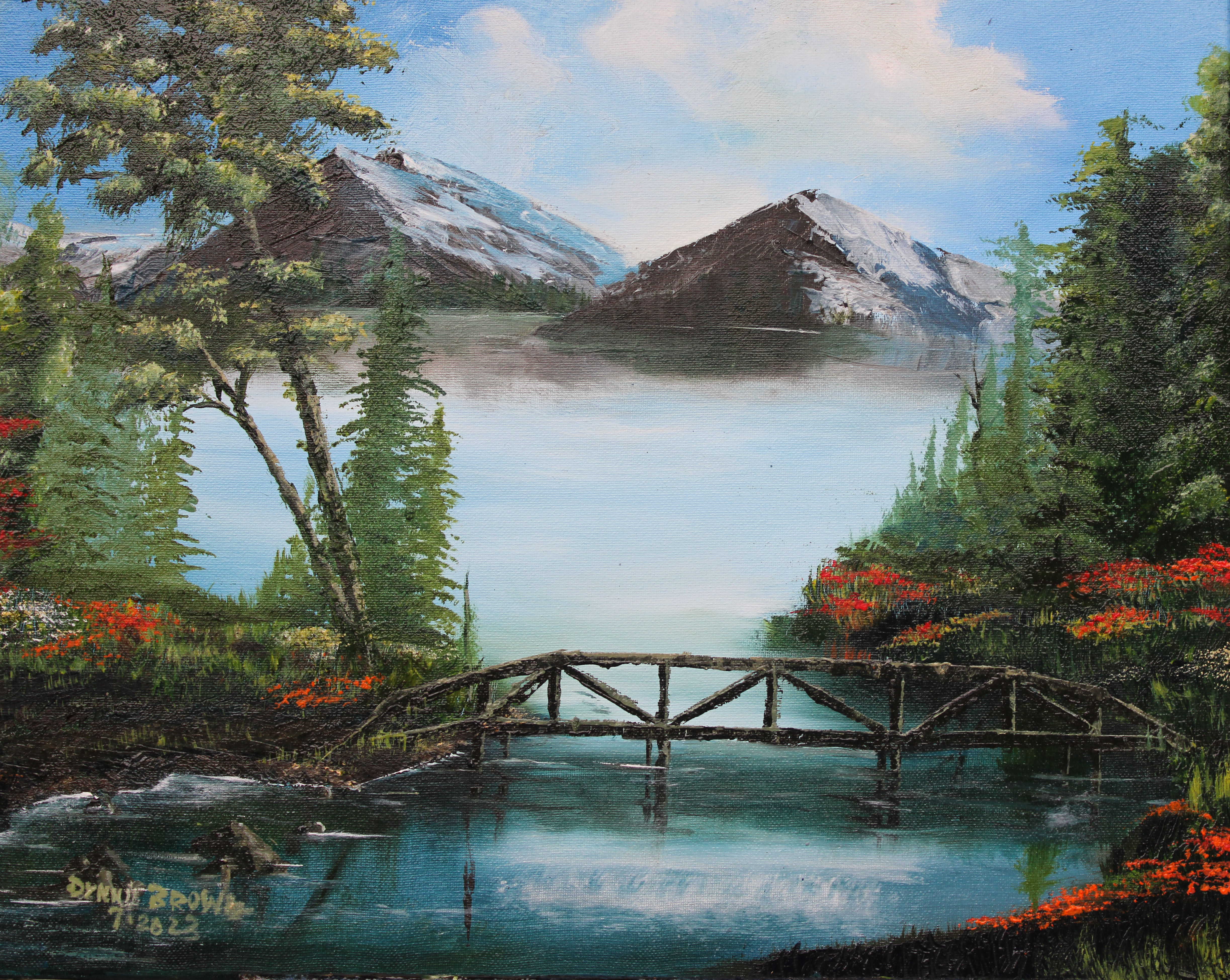 A BRIDGE OVERCALM WATERS