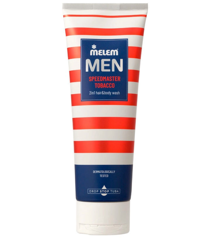 Melem Men Gel Speedmaster Tobacco 2in1 Duschgel & Shampoo mit Tabak- und Amberduft, 250 ml