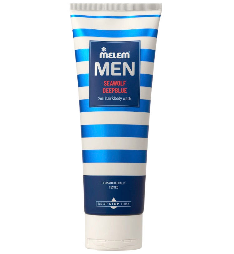 Melem Men Gel Seawolf Deepblue 2in1 Duschgel & Shampoo für Männer, 250 ml