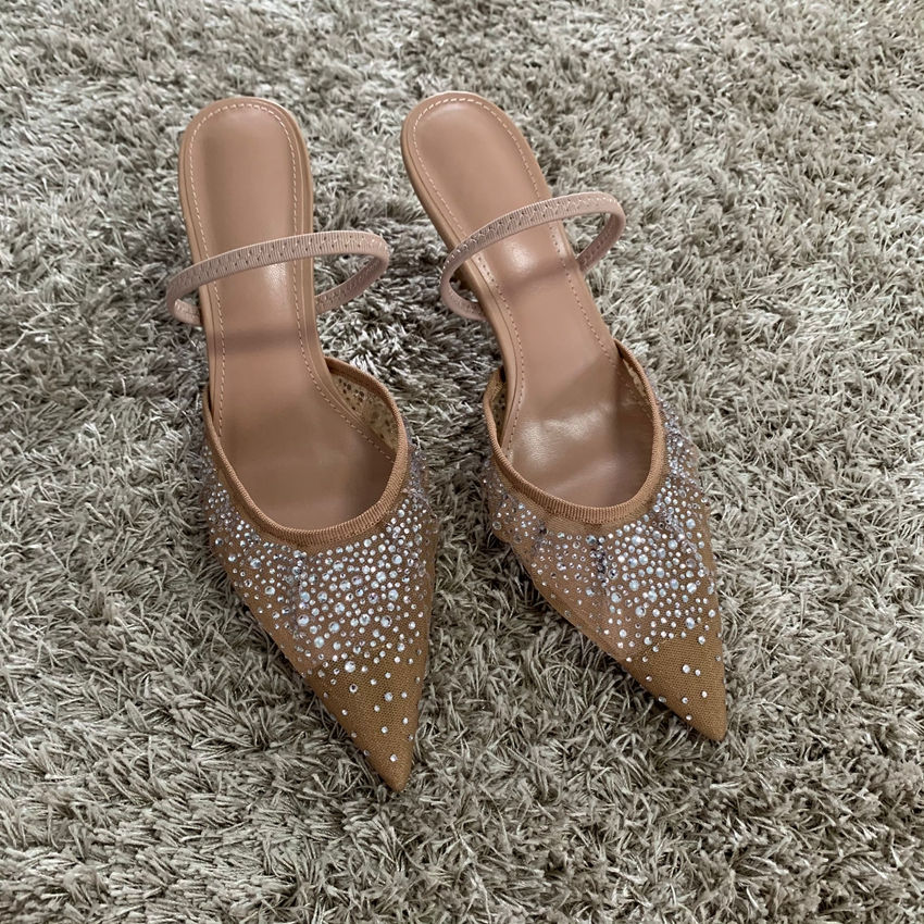 Miniatura: Sandália Feminina Nude com Brilho