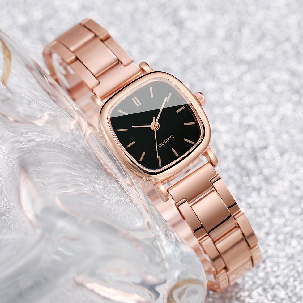 Miniatura: Conjunto Feminino Relógio + Pulseiras em Ouro Rosé