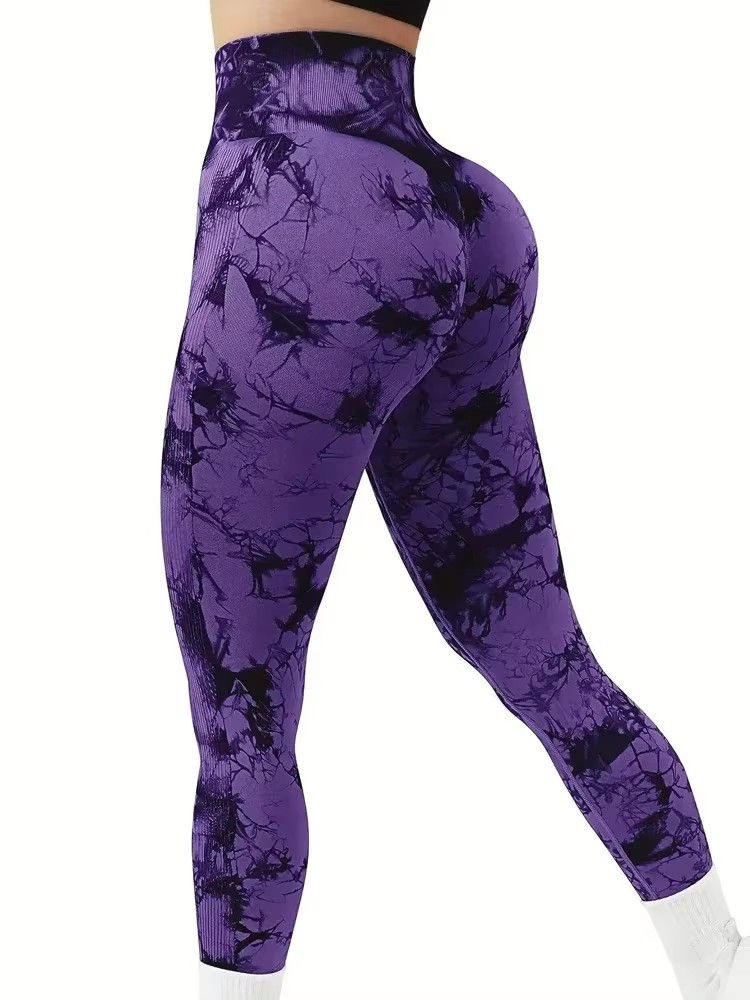 Miniatura: Calças Justas Femininas Tie Dye para Yoga