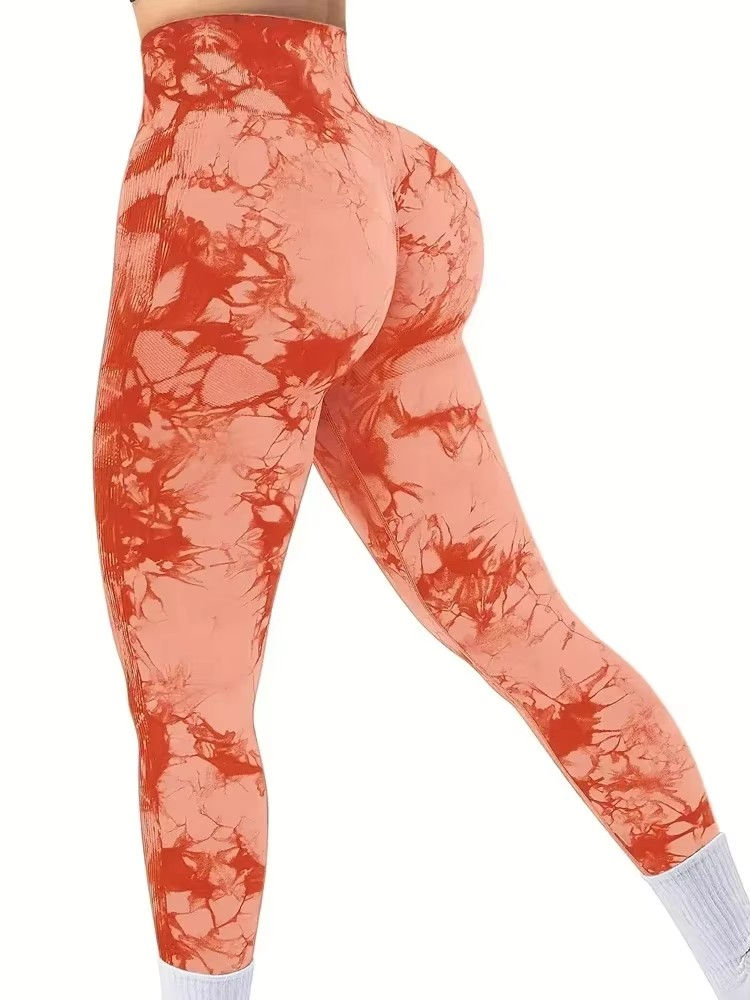 Miniatura: Calças Justas Femininas Tie Dye para Yoga