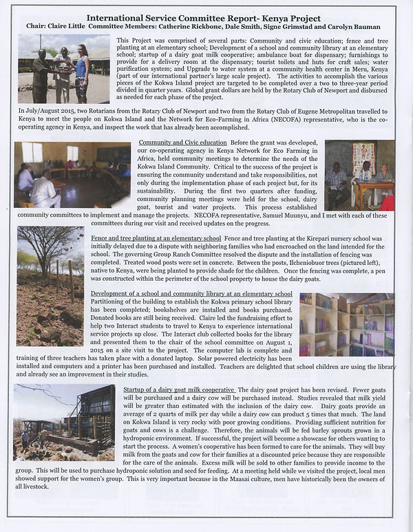 The Rotary Club of Newport, Oregon 2015-16 Annual Report