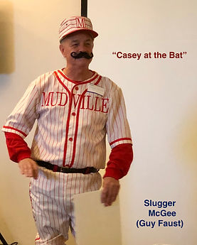"Slugger McGee" (Guy Faust) acts out "Casey at the Bat"