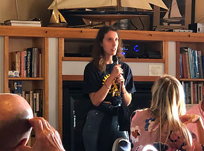 Newport Rotary exchange student Noémie Hermant introduces herself to the club.