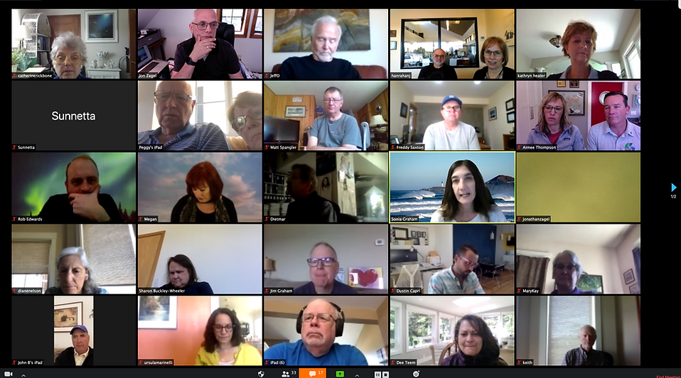 The Rotary Club of Newport meets through Zoom on April 16, 2020.