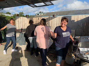 Doris Lamb on the grill.