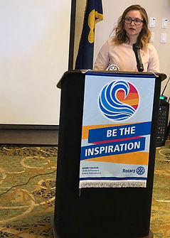 Marisa Hayner, Safe Families for Children speaks at a Rotray of Newport meeting.