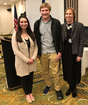 Rotary of Newport Students of the Month Britnie Gwynn and Kaleb Raever with President Hanrahan.