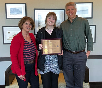 Rotary of Newport April Student of the Month Madeline Lehrer and her parents Jane and John Lehrer.