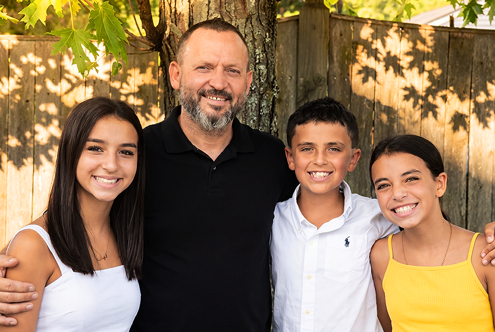 Chad LaCrosse and his three children.
