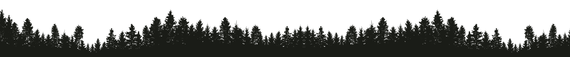 silhouette of a hilly forest