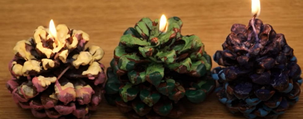des bougies pomme de pin