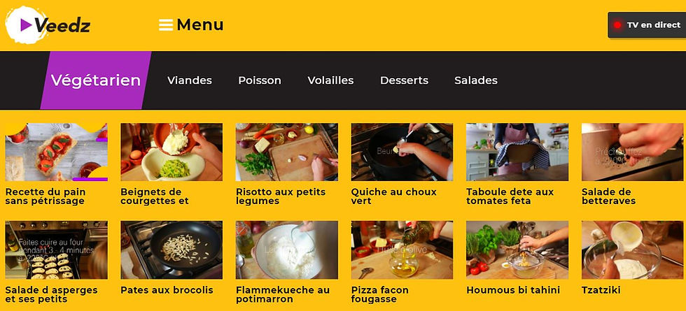 tutoriels de cuisine sur veedz