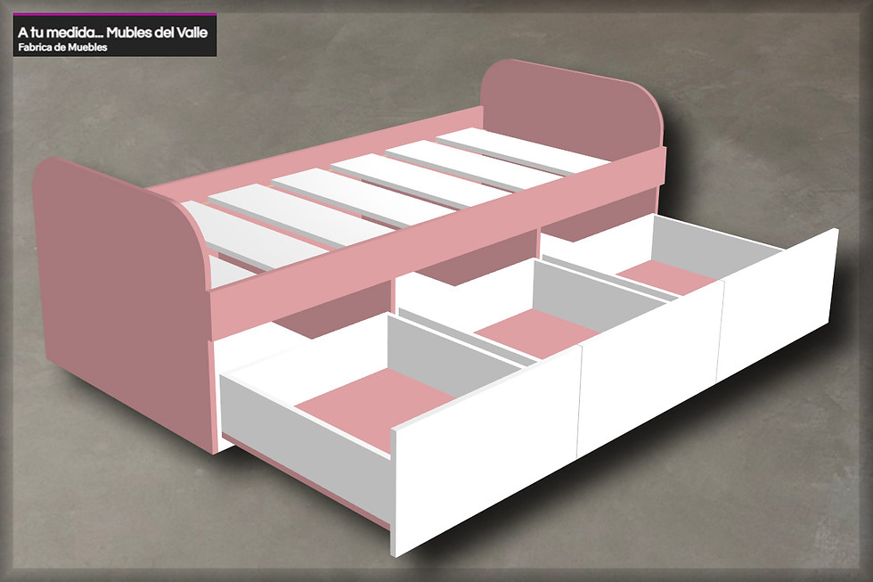Miniatura: CAMA DE 1 PLAZA con 3 cajones