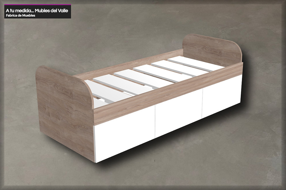 Miniatura: CAMA DE 1 PLAZA con 3 cajones